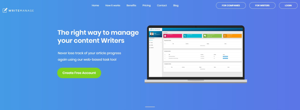 screenshot of Write Manage